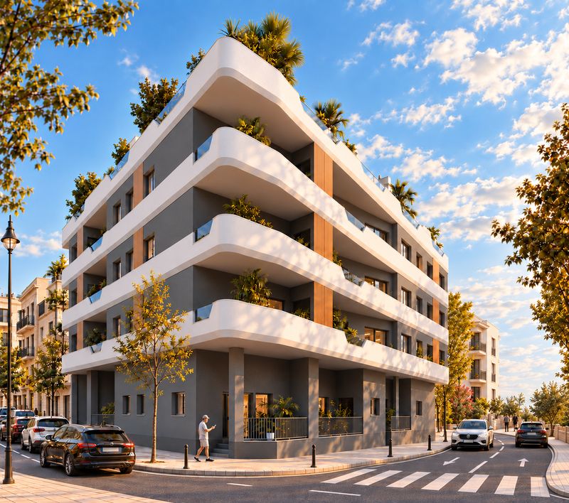 Sea Essence 2 Santa Pola — corner of the building with terraces
