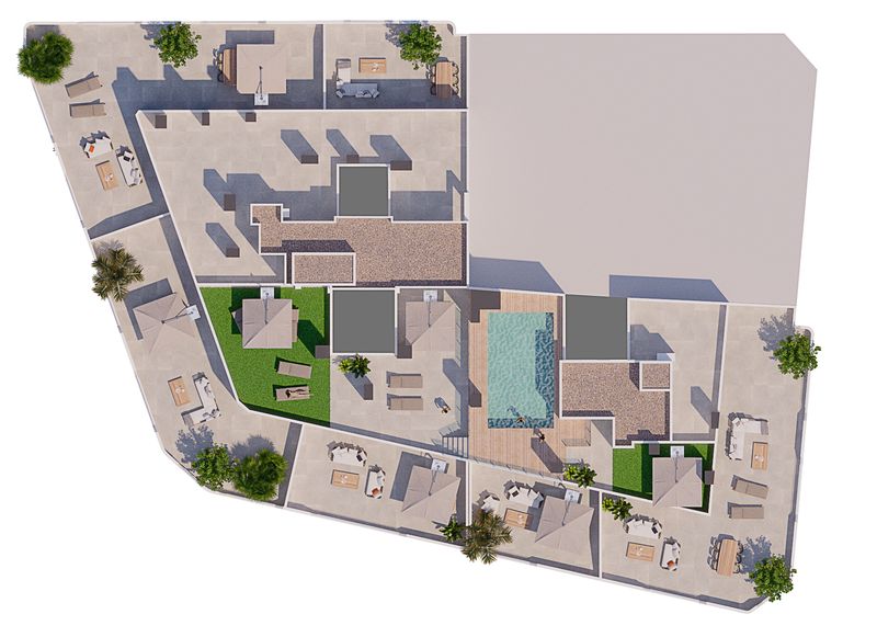 Sea Essence 2 Santa Pola — rooftop plan with pool and terraces