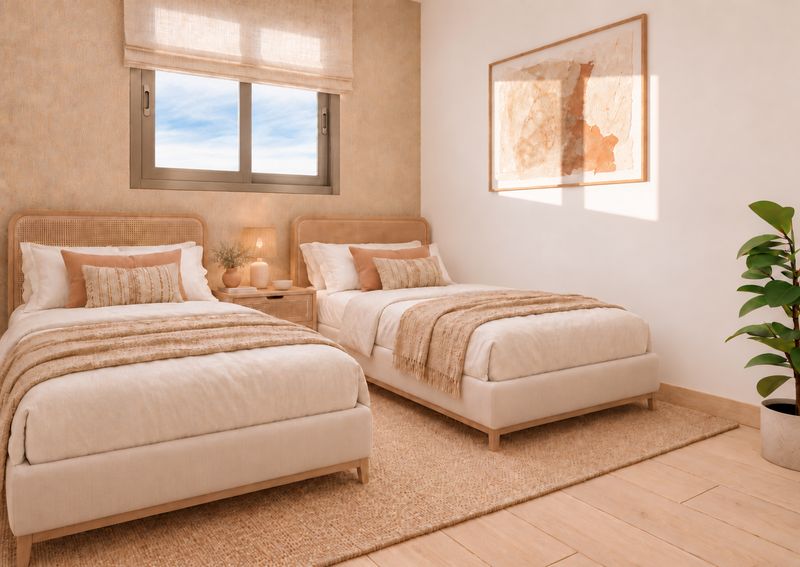 Sea Essence 2 Santa Pola — second bedroom with two beds