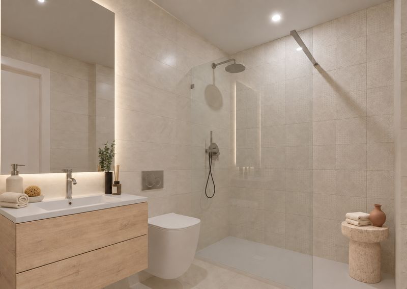 Sea Essence 2 Santa Pola — bathroom with walk-in shower